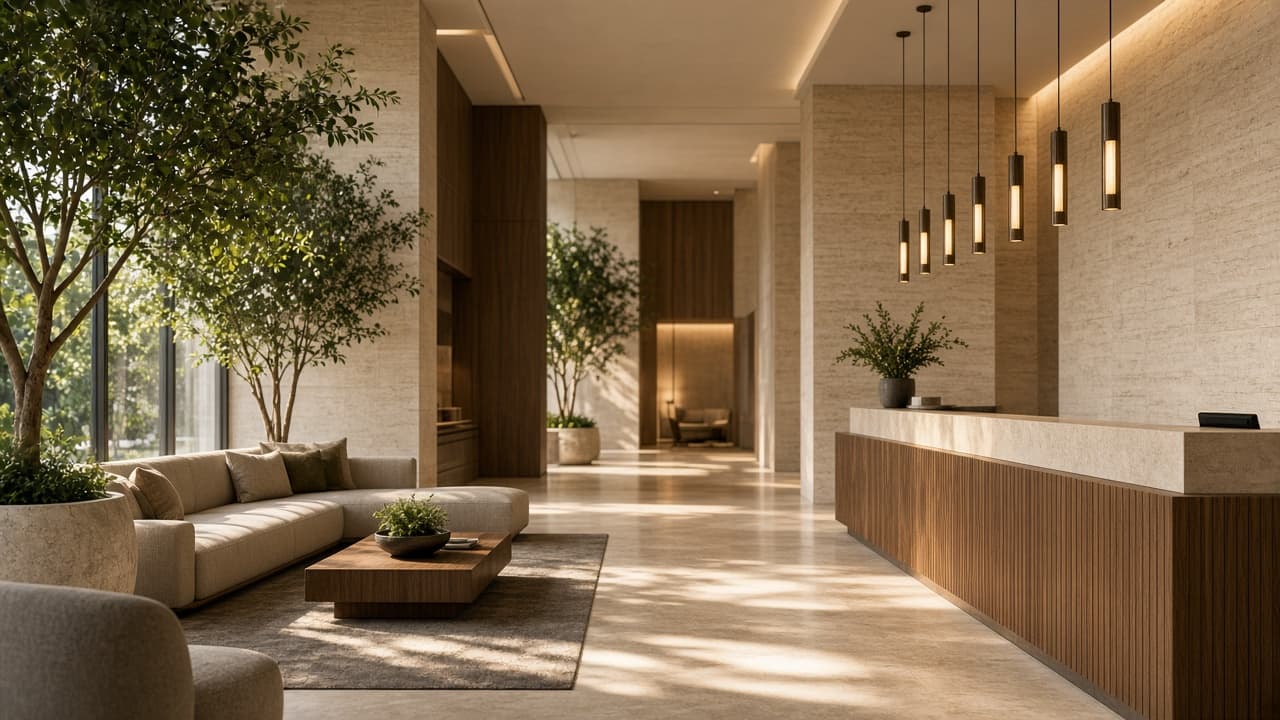A contemporary hospitality lobby connecting service and operations