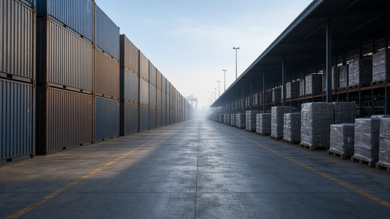 A logistics terminal connecting freight, documents and fulfilment